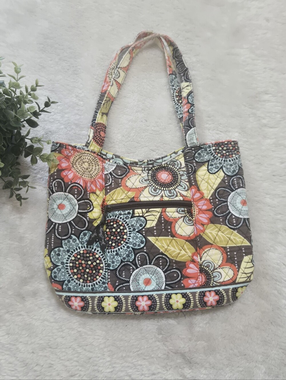 Vera Bradley Flower Shower Quilted Cottagecore Coastal Grandma Shoulder Purse